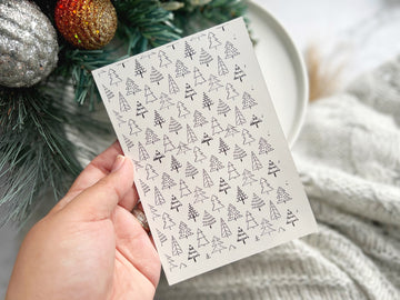 1 Sheet, Approx 13x90cm, Christmas Print Water Decal Image Transfer for Polymer Clay / Ceramics